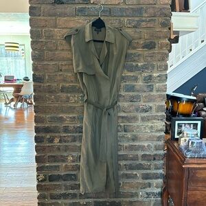 Rag & Bone silk military midi wrap dress